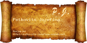 Petkovits Jozefina névjegykártya